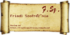 Friedl Szofrónia névjegykártya
